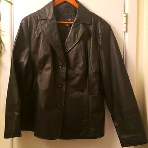 😎Men's Genuine BLACK😎 LEATHER😎 JACKET😎! LNWOT!